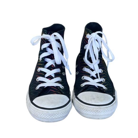 Converse Chuck Taylor All Star Metallic Star High-Top Sneakers Black Size 1 Girl - Picture 1 of 9